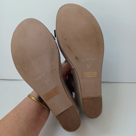 Sundance Wedge Black Tan Leather Strappy Open Toe Ankle Buckle Womens 6 or 37 - Picture 14 of 16